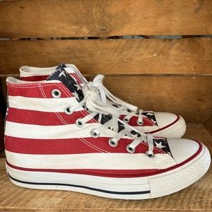 Converse All Star hi top Chuck Taylors Patriotic American flag print 7.5